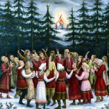 A traditional winter Christmas celebration