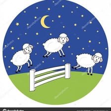 An awake person in bed thinking about sheep at night.