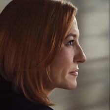 Jen Psaki appearing on her television news program