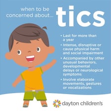 Illustration showing an involuntary facial twitch