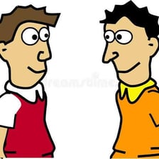 Simple illustration of two eyes facing each other