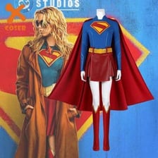 Supergirl wearing her characteristic red cape