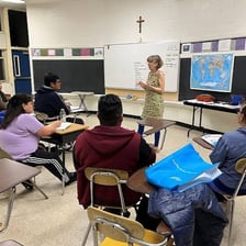 Students attending an English as a Second Language class