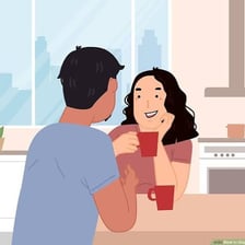 A mediator speaking calmly to people in a disagreement