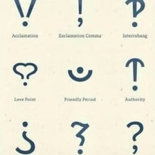 A graphic showing the interrobang symbol alongside a question mark and exclamation point