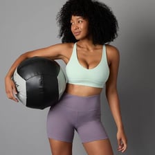 An athlete wearing shorts during exercise.