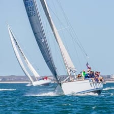 Sailboats competing in a race between Cape Cod and Nantucket.