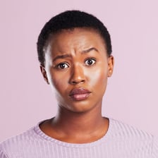 A person showing surprise and disbelief
