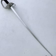 A curved saber used in fencing