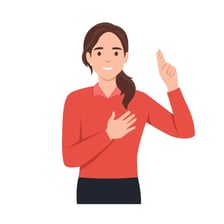 A person signaling agreement and willingness to help