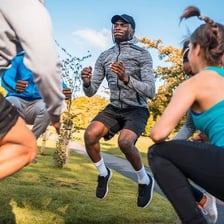A physically fit person exercising.