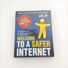 A vintage AOL internet service CD.