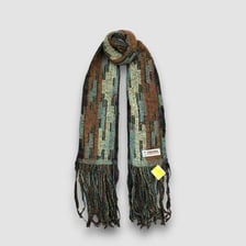 Several woolen scarves displayed as winter neckwear