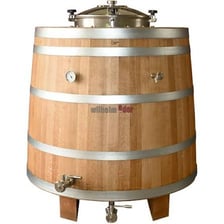 Large wooden vat used for holding or fermenting liquid