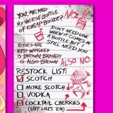 An item left out of a written list.