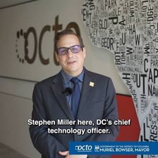 A technology executive working with cybersecurity displays