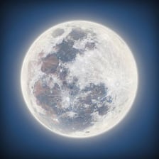 A bright full moon shining in the night sky.