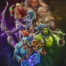 Fantasy characters in the online game World of Warcraft.