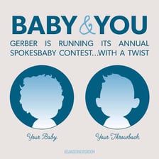 The Gerber baby logo associated with Gerber baby food