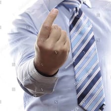 A person gesturing for someone to come closer