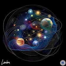 Spherical celestial bodies shown in space