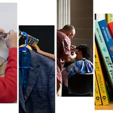A person holding belongings that they possess.