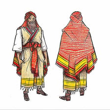 Illustration of Ezra depicted as a biblical scribe