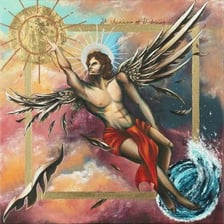An illustration of Icarus representing mythic hubris
