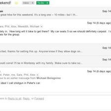 An email conversation with another person included in the thread.