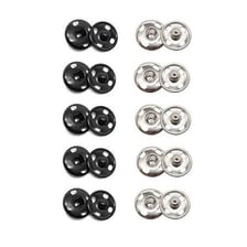 Metal snap fasteners attached to a garment