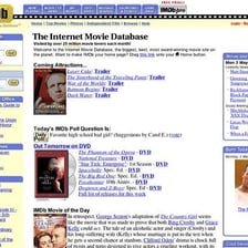 The IMDb movie-information website showing film listings