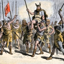 Historical-style illustration of an ancient Teutonic warrior.