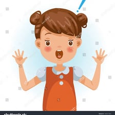 A surprised cartoon character reacting with alarm.