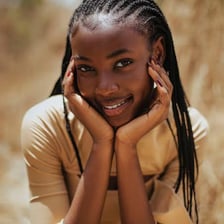 A portrait of a young woman.