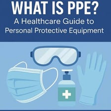A healthcare worker wearing protective equipment including a mask, gown, and gloves.