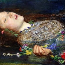 John Everett Millais's painting depicting Shakespeare's Ophelia floating in a stream