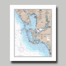 A small island marked on a nautical map.