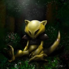 Official artwork of Abra, the Pokémon