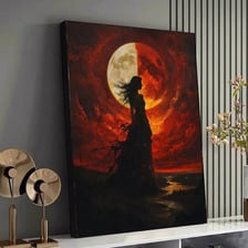 A dramatic fantasy illustration evoking a devilish or fiendish theme.