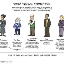A doctoral candidate participating in a dissertation defense.