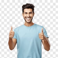 A person giving an enthusiastic thumbs-up