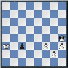 A chessboard showing a late position with only a few pieces remaining