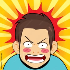 A person making an exasperated facial expression.