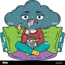 A downcast person representing a gloomy, pessimistic mood.
