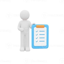 A person reviewing documents with a checklist