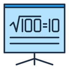 A simple mathematical illustration showing that 10 squared equals 100.