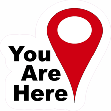 A map marked with a “You are here” location indicator.