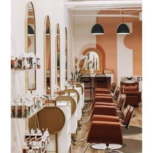 The interior of a hair and beauty salon.