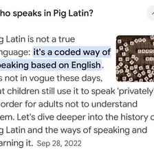 A simple illustration showing SCRAM transformed into AMSCRAY using Pig Latin.