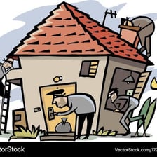Illustration of an accomplice assisting during a burglary.
